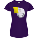 Curled Vatican Flag Womens Petite Cut T-Shirt Purple