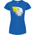 Curled Vatican Flag Womens Petite Cut T-Shirt Royal Blue