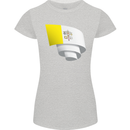 Curled Vatican Flag Womens Petite Cut T-Shirt Sports Grey