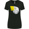 Curled Vatican Flag Womens Wider Cut T-Shirt Black