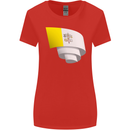 Curled Vatican Flag Womens Wider Cut T-Shirt Red