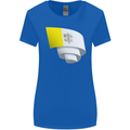 Curled Vatican Flag Womens Wider Cut T-Shirt Royal Blue