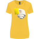 Curled Vatican Flag Womens Wider Cut T-Shirt Yellow