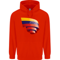 Curled Venezuela Flag Venezuelans Day Football Childrens Kids Hoodie Bright Red