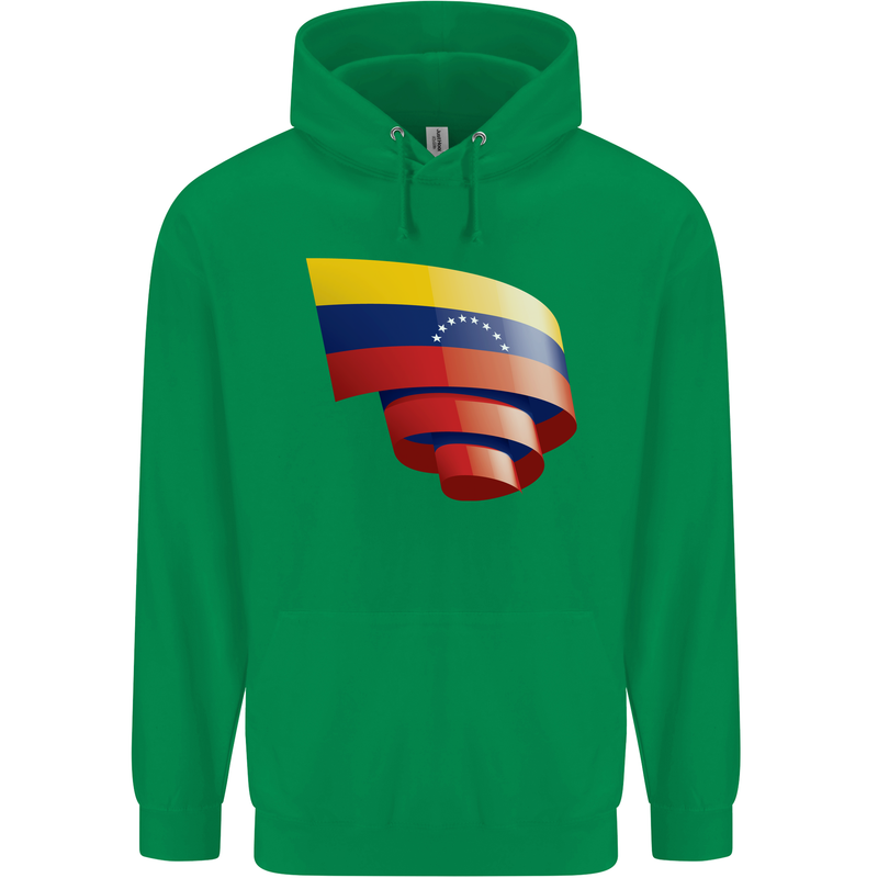 Curled Venezuela Flag Venezuelans Day Football Childrens Kids Hoodie Irish Green
