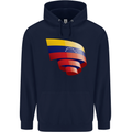 Curled Venezuela Flag Venezuelans Day Football Childrens Kids Hoodie Navy Blue