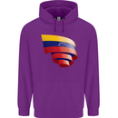 Curled Venezuela Flag Venezuelans Day Football Childrens Kids Hoodie Purple