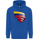 Curled Venezuela Flag Venezuelans Day Football Childrens Kids Hoodie Royal Blue