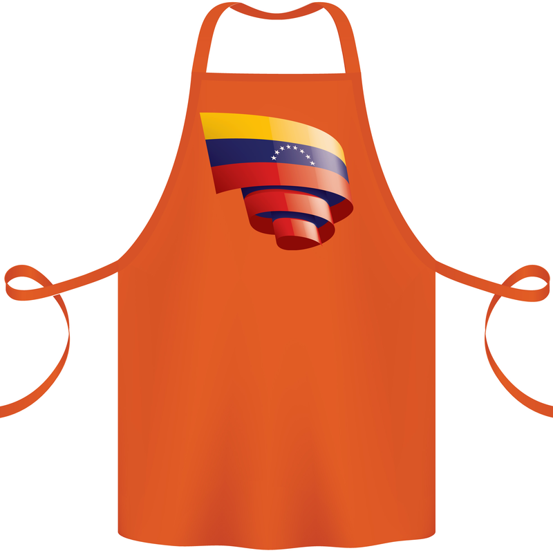 Curled Venezuela Flag Venezuelans Day Football Cotton Apron 100% Organic Orange