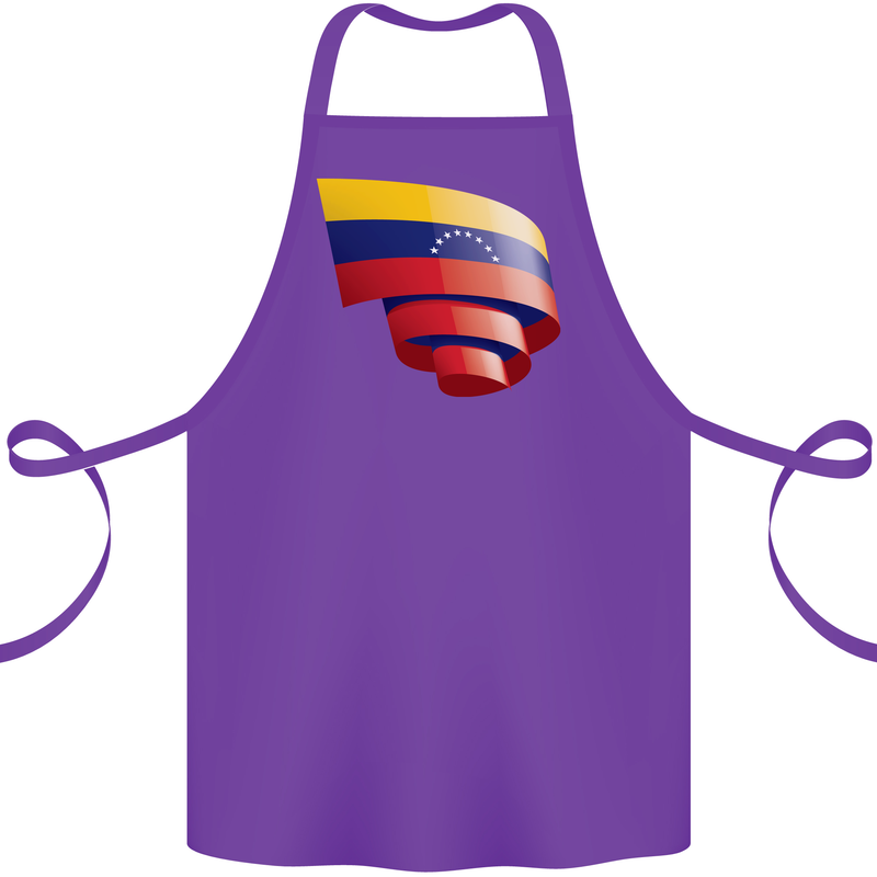 Curled Venezuela Flag Venezuelans Day Football Cotton Apron 100% Organic Purple