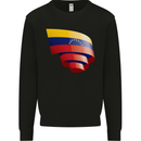 Curled Venezuela Flag Venezuelans Day Football Kids Sweatshirt Jumper Black