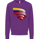Curled Venezuela Flag Venezuelans Day Football Kids Sweatshirt Jumper Purple