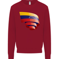 Curled Venezuela Flag Venezuelans Day Football Kids Sweatshirt Jumper Red