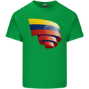 Curled Venezuela Flag Venezuelans Day Football Kids T-Shirt Childrens Irish Green
