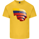 Curled Venezuela Flag Venezuelans Day Football Kids T-Shirt Childrens Yellow