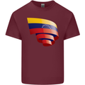 Curled Venezuela Flag Venezuelans Day Football Mens Cotton T-Shirt Tee Top Maroon