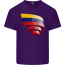 Curled Venezuela Flag Venezuelans Day Football Mens Cotton T-Shirt Tee Top Purple