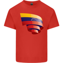 Curled Venezuela Flag Venezuelans Day Football Mens Cotton T-Shirt Tee Top Red