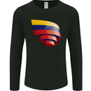 Curled Venezuela Flag Venezuelans Day Football Mens Long Sleeve T-Shirt Black