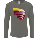 Curled Venezuela Flag Venezuelans Day Football Mens Long Sleeve T-Shirt Charcoal