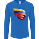 Curled Venezuela Flag Venezuelans Day Football Mens Long Sleeve T-Shirt Royal Blue