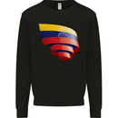 Curled Venezuela Flag Venezuelans Day Football Mens Sweatshirt Jumper Black
