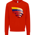 Curled Venezuela Flag Venezuelans Day Football Mens Sweatshirt Jumper Bright Red
