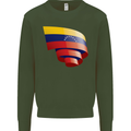 Curled Venezuela Flag Venezuelans Day Football Mens Sweatshirt Jumper Forest Green