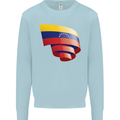 Curled Venezuela Flag Venezuelans Day Football Mens Sweatshirt Jumper Light Blue