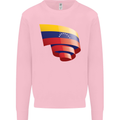 Curled Venezuela Flag Venezuelans Day Football Mens Sweatshirt Jumper Light Pink