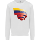 Curled Venezuela Flag Venezuelans Day Football Mens Sweatshirt Jumper White