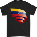 Curled Venezuela Flag Venezuelans Day Football Mens T-Shirt 100% Cotton Black