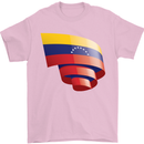 Curled Venezuela Flag Venezuelans Day Football Mens T-Shirt 100% Cotton Light Pink