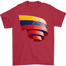 Curled Venezuela Flag Venezuelans Day Football Mens T-Shirt 100% Cotton Red