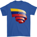 Curled Venezuela Flag Venezuelans Day Football Mens T-Shirt 100% Cotton Royal Blue