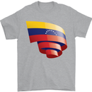 Curled Venezuela Flag Venezuelans Day Football Mens T-Shirt 100% Cotton Sports Grey