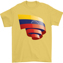 Curled Venezuela Flag Venezuelans Day Football Mens T-Shirt 100% Cotton Yellow