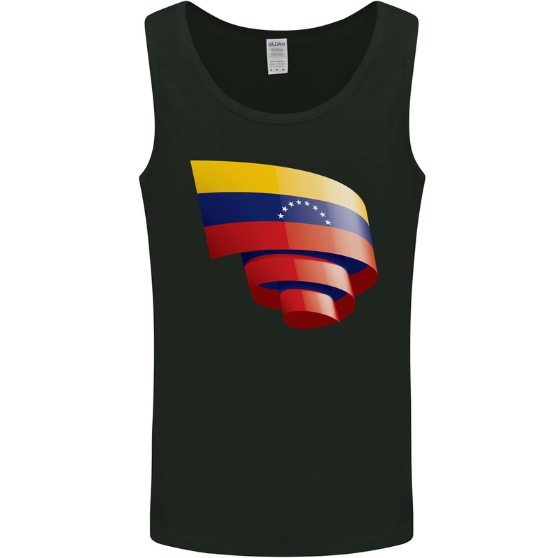 Curled Venezuela Flag Venezuelans Day Football Mens Vest Tank Top Black