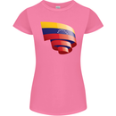 Curled Venezuela Flag Venezuelans Day Football Womens Petite Cut T-Shirt Azalea