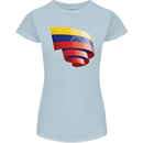 Curled Venezuela Flag Venezuelans Day Football Womens Petite Cut T-Shirt Light Blue