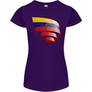Curled Venezuela Flag Venezuelans Day Football Womens Petite Cut T-Shirt Purple
