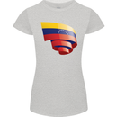 Curled Venezuela Flag Venezuelans Day Football Womens Petite Cut T-Shirt Sports Grey