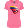 Curled Venezuela Flag Venezuelans Day Football Womens Wider Cut T-Shirt Azalea
