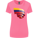 Curled Venezuela Flag Venezuelans Day Football Womens Wider Cut T-Shirt Azalea