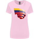 Curled Venezuela Flag Venezuelans Day Football Womens Wider Cut T-Shirt Light Pink