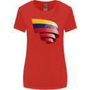 Curled Venezuela Flag Venezuelans Day Football Womens Wider Cut T-Shirt Red