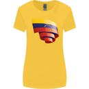 Curled Venezuela Flag Venezuelans Day Football Womens Wider Cut T-Shirt Yellow