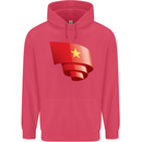 Curled Vietnam Flag Vietnamese Day Football Childrens Kids Hoodie Heliconia