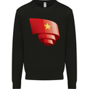 Curled Vietnam Flag Vietnamese Day Football Kids Sweatshirt Jumper Black