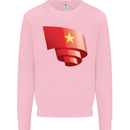 Curled Vietnam Flag Vietnamese Day Football Kids Sweatshirt Jumper Light Pink